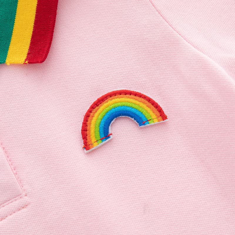 Toddler Girl Rainbow Polo Collar Dress