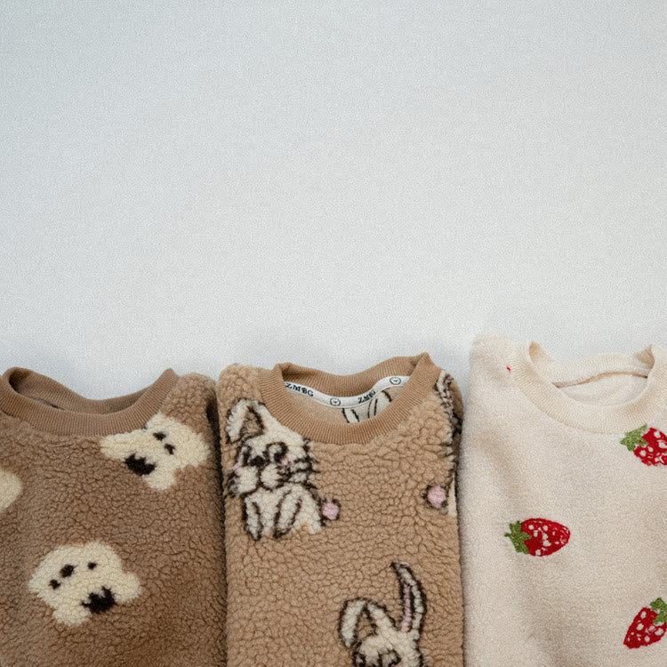 Toddler Animal Strawberry Fleece Sweatshirt