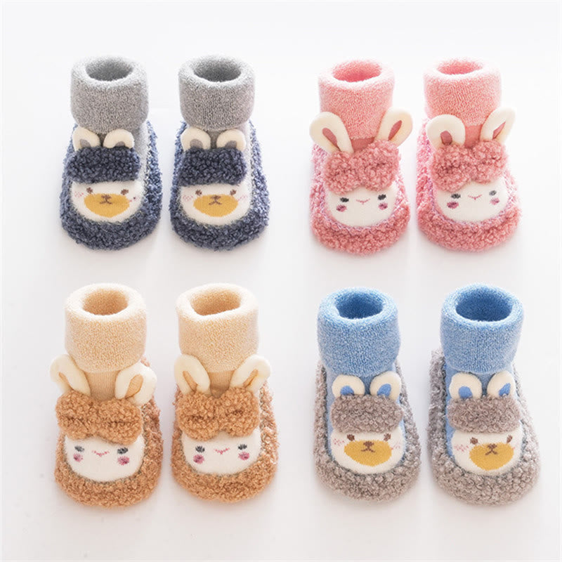 Baby Cartoon Sheep 3D Ears Fleece Floor Socks