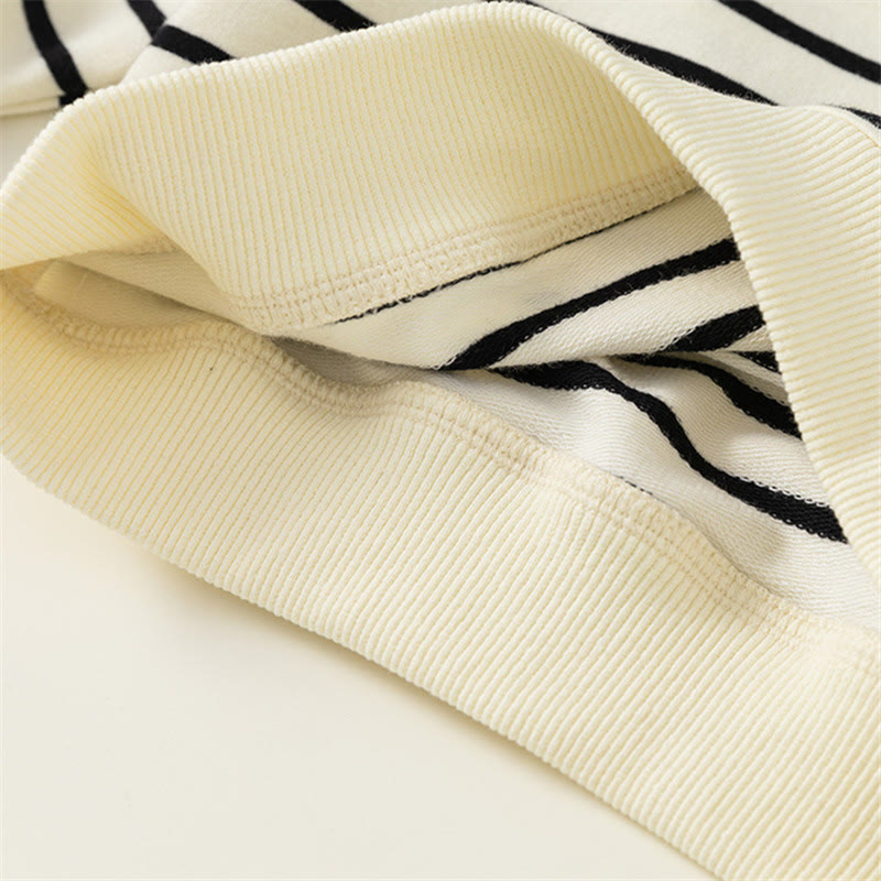 B Toddler Striped Fake Pocket Black Sweatshirt