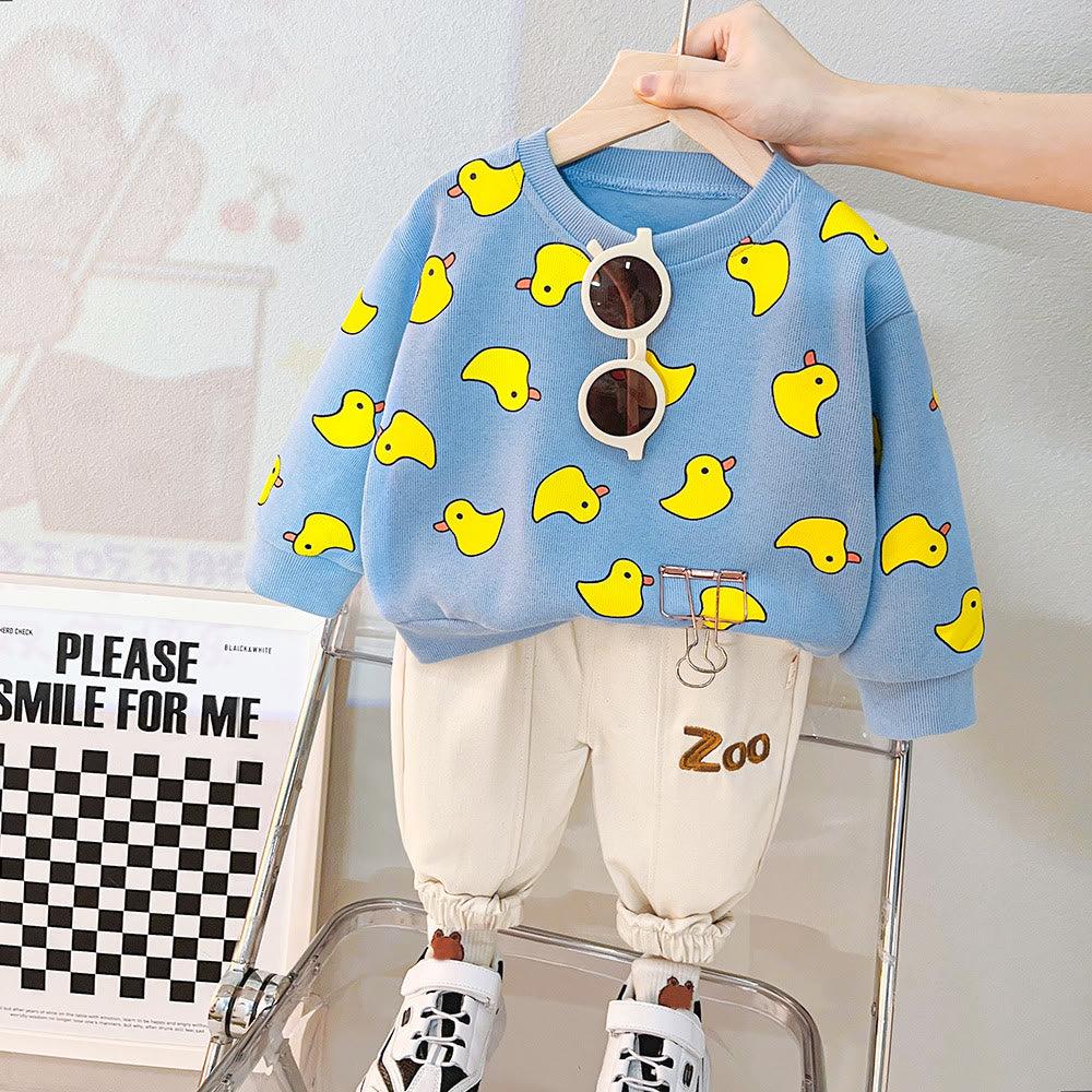 ZOO Toddler Cartoon Animal Slogan 2 Pieces Set