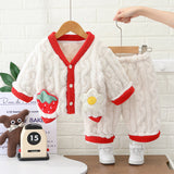 Toddler Girl Strawberry Flower Pajamas 2 Pieces Set