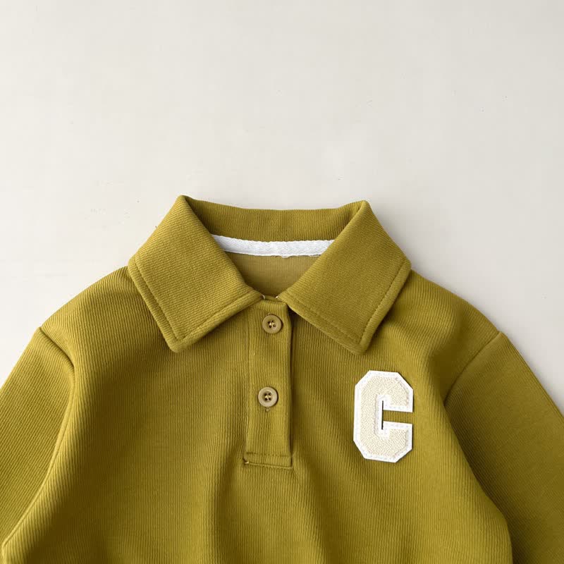 C Toddler Polo Collar Pullover and Shorts Set