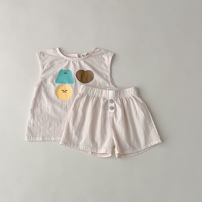 Toddler Emoji Tank Top and Shorts Set