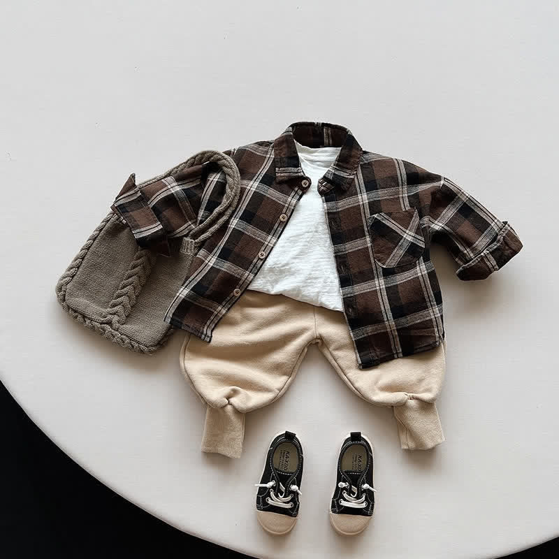 Toddler Boy Retro Plaid Polo Shirt