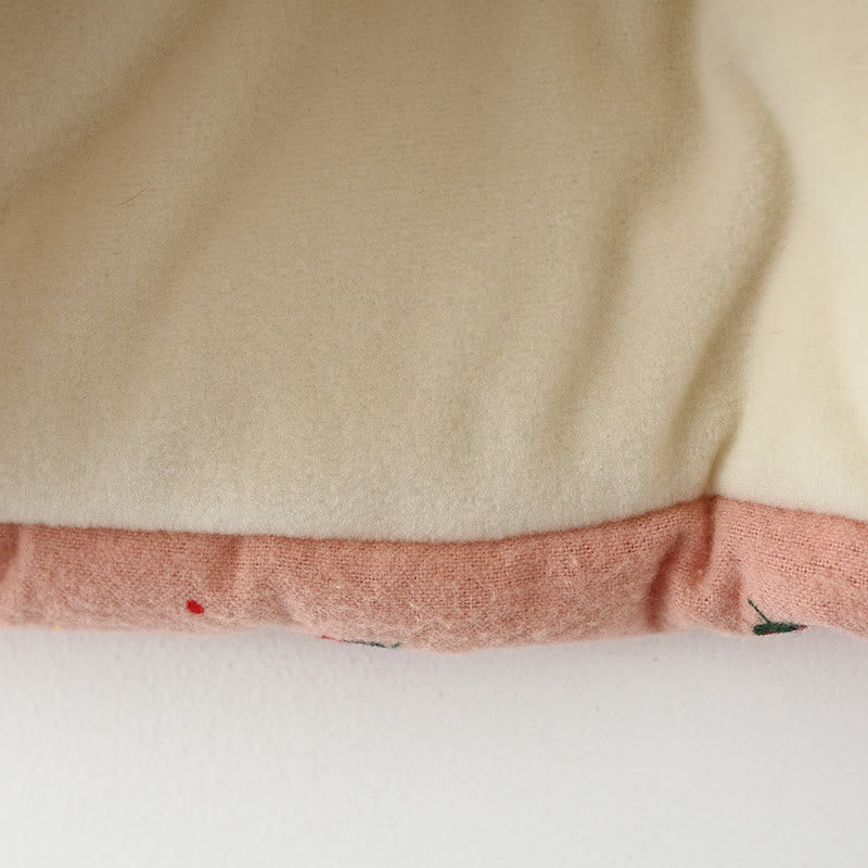 Baby Toddler Ears Strawberry Quilted Coat with Bag
