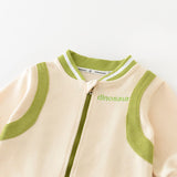 DINOSAUR Baby Casual Slogan Zipper Green Coat Pants