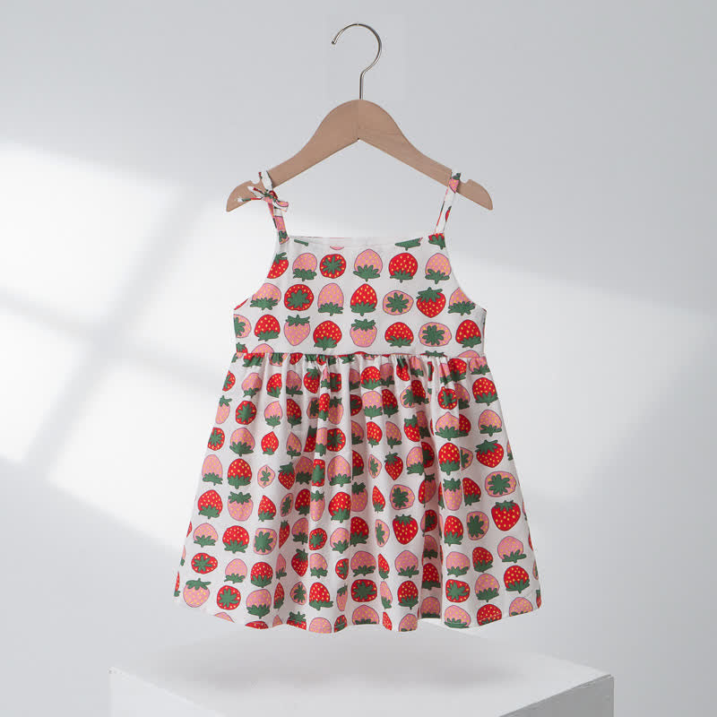Toddler Strawberry Cherry Flower Sling Dress