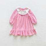 Toddler Girl Embroidered Flower Bow Dress