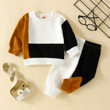 Baby Design Color Block Sweatsuit 2 Pieces Set
