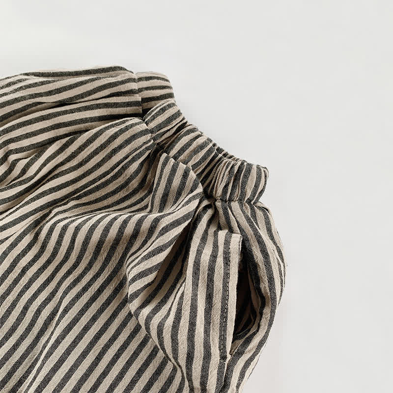 Toddler Boy Linen Striped Casual Shorts