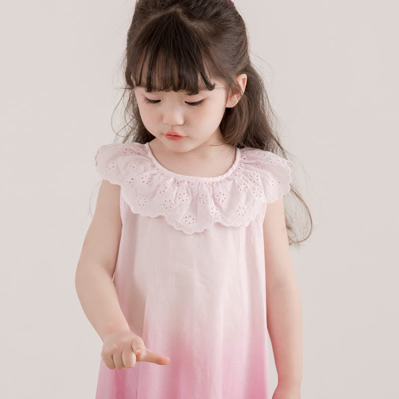 Toddler Girl Gradient Flounce Collar Dress