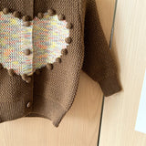Toddler 3D Dots Heart Knitted Cardigan