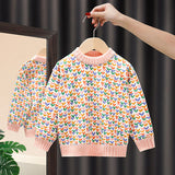 Toddler Girl Multicolor Heart Knitted Sweater