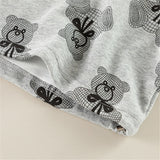 Toddler Bow Teddy Bear Casual Sweatshirt