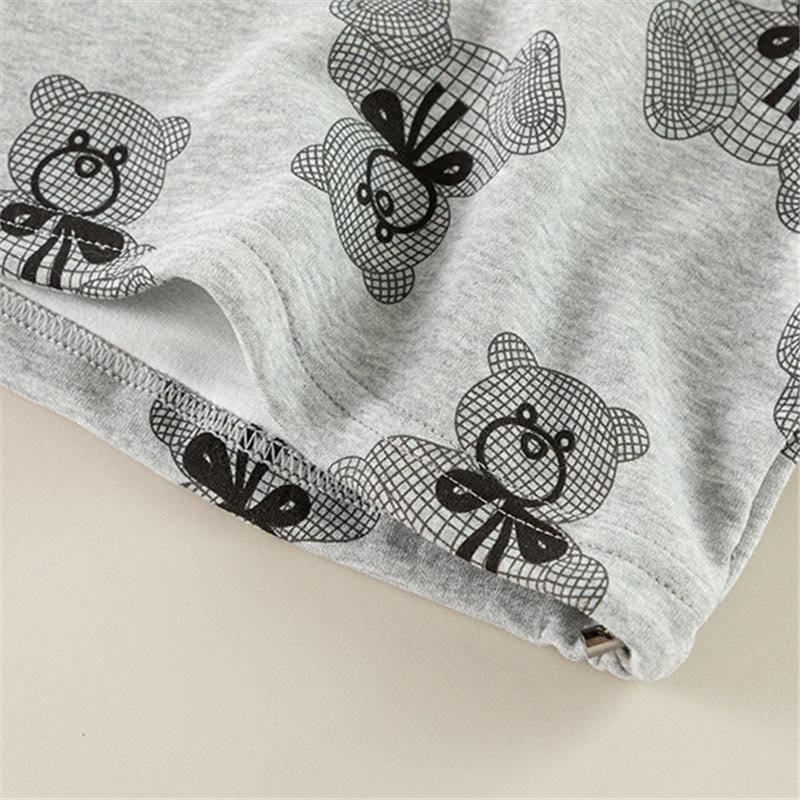Toddler Bow Teddy Bear Casual Sweatshirt