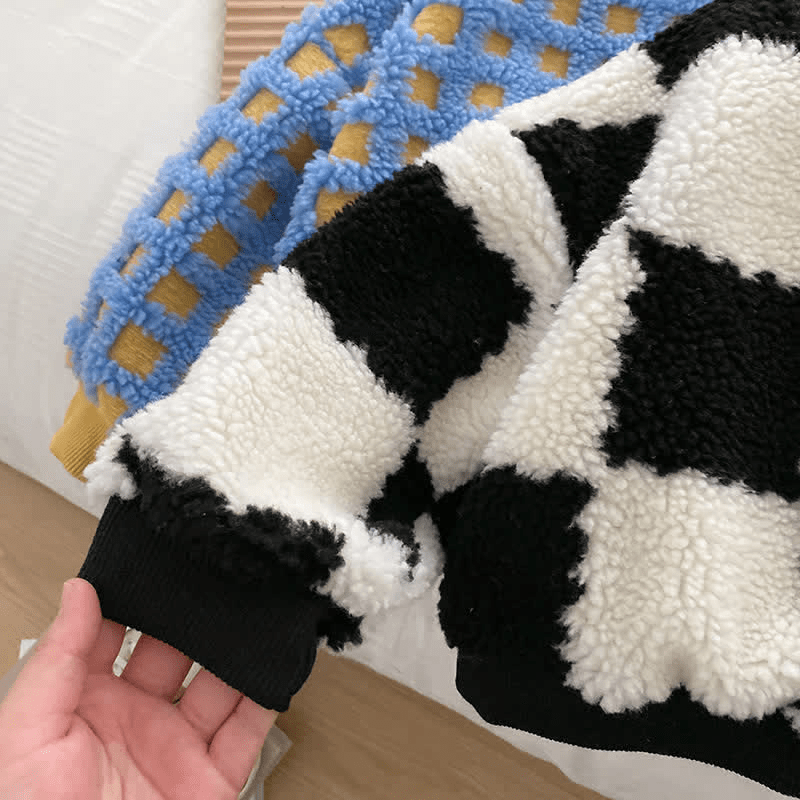Toddler Checkerboard Fleece Lined Sweatshirt