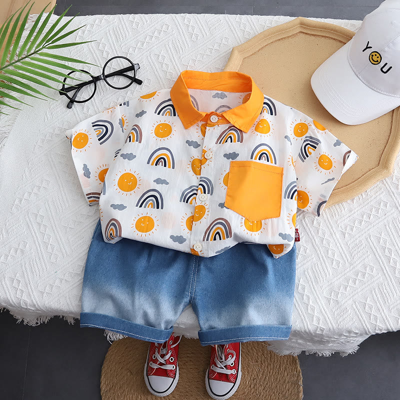 Baby Toddler Rainbow Sunshine Shirt and Shorts Set