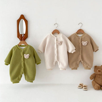 Baby Cute Fleece 3D Bear Romper