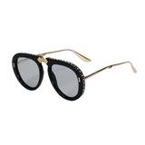 Luxury Gradient Lens Retro Clear Aviator Sunglasses