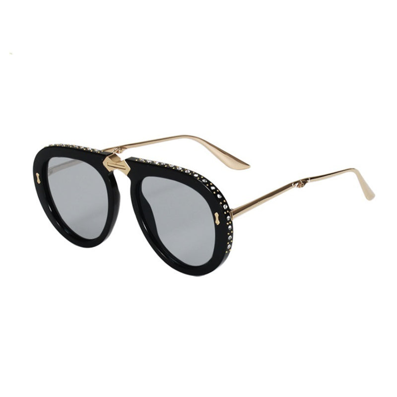 Luxury Gradient Lens Retro Clear Aviator Sunglasses