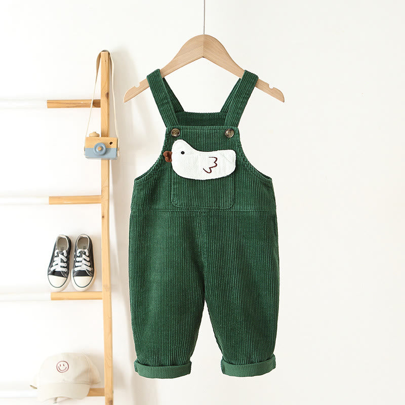 Toddler Cartoon Bird Corduroy Cute Overalls