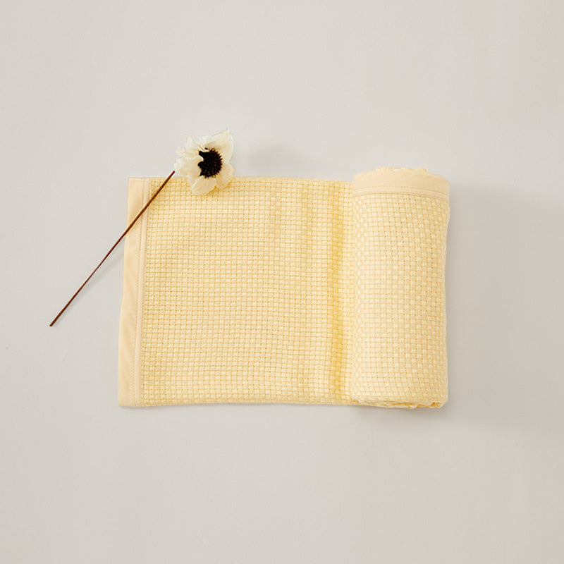 Comfy Bamboo Fiber Yellow Sleeping Swaddle Blanket