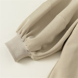 Toddler Girl Lapels Puff Sleeves Simple Coat