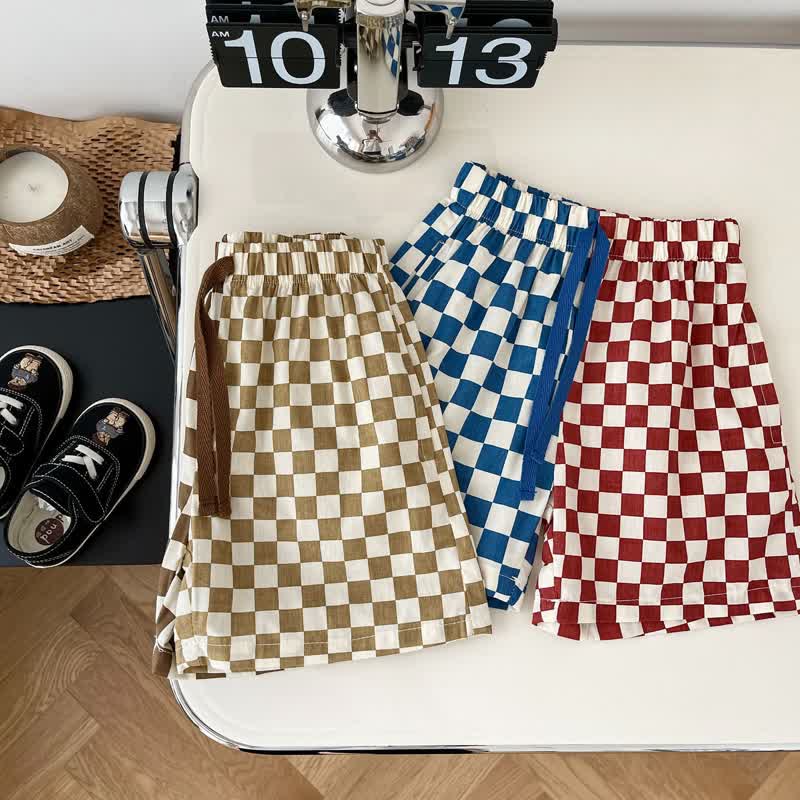 Toddler Color Block Checkerboard Shorts