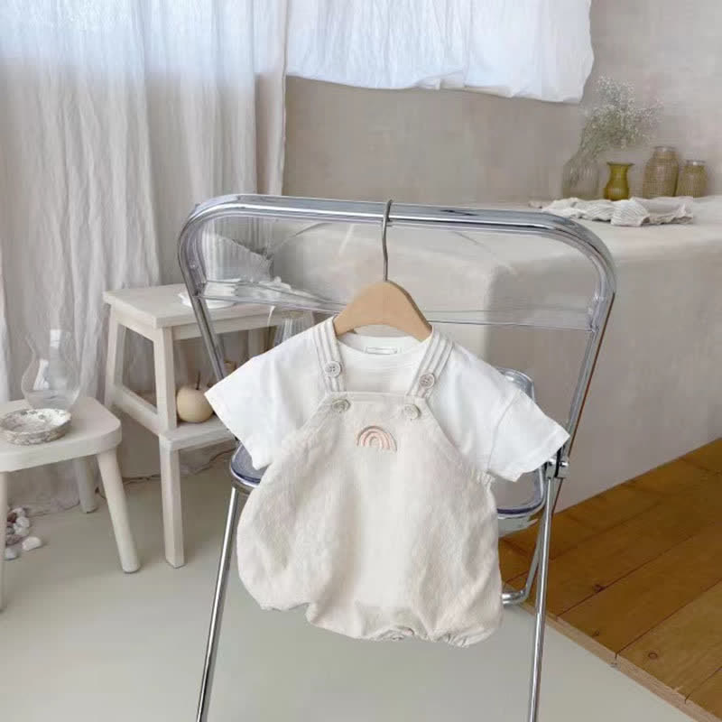 Baby Embroidered Rainbow Strap Overalls