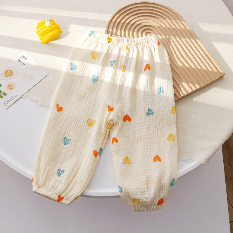 Toddler Girl Bear Flower Heart Pants