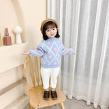 Toddler Girl Thermal Fuzzy Heart Diamond Sweater