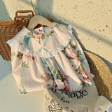 Toddler Girl Flower Flounced Collar Dress