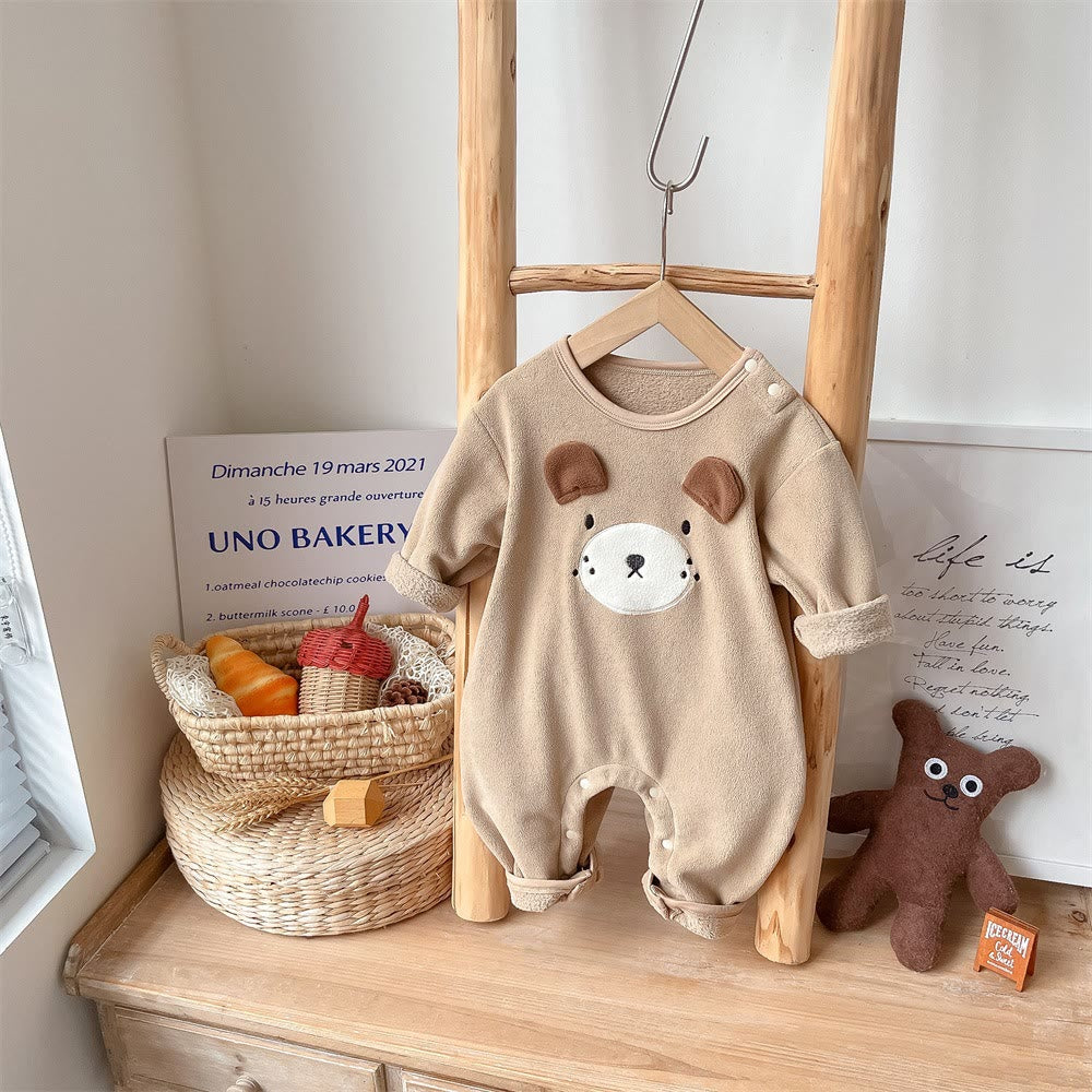 Baby Bear Fleece Lovely Brown Romper