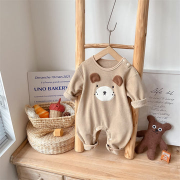 Baby Bear Fleece Lovely Brown Romper