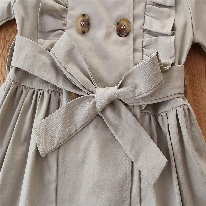 Toddler Girl Ruffle Trim Solid Color Coat