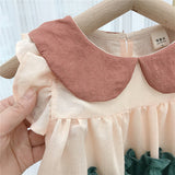 Toddler Girl Peter Pan Collar Splicing Dress