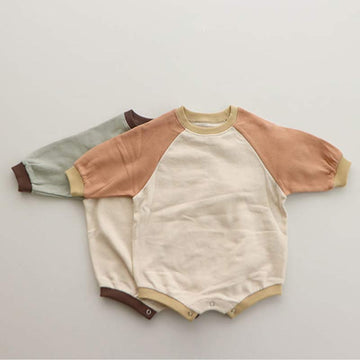 Baby Contrast Sleeve Loose Bodysuit