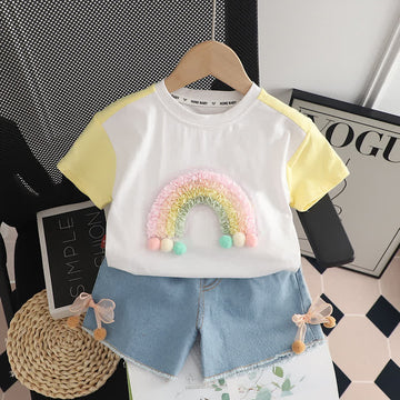 Baby Toddler Rainbow Tee and Shorts Set