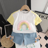 Baby Toddler Rainbow Tee and Shorts Set