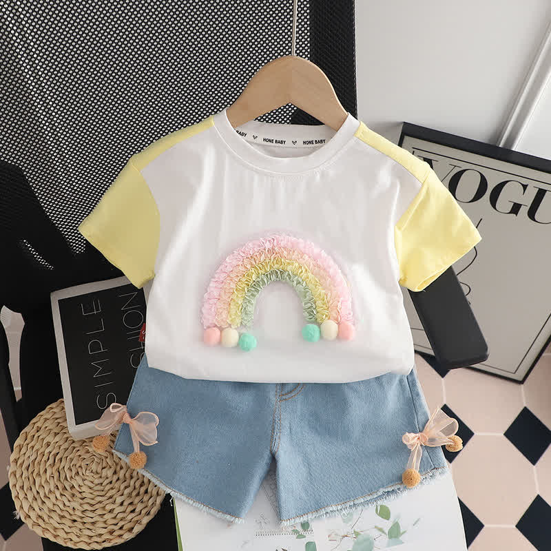 Baby Toddler Rainbow Tee and Shorts Set