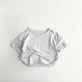 Toddler Solid Color Crew Neck Casual Tee