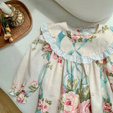 Toddler Girl Flower Flounced Collar Dress