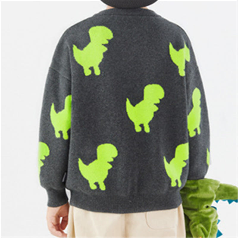 Toddler Knitted Cartoon Dinosaur Cardigan