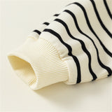 B Toddler Striped Fake Pocket Black Sweatshirt