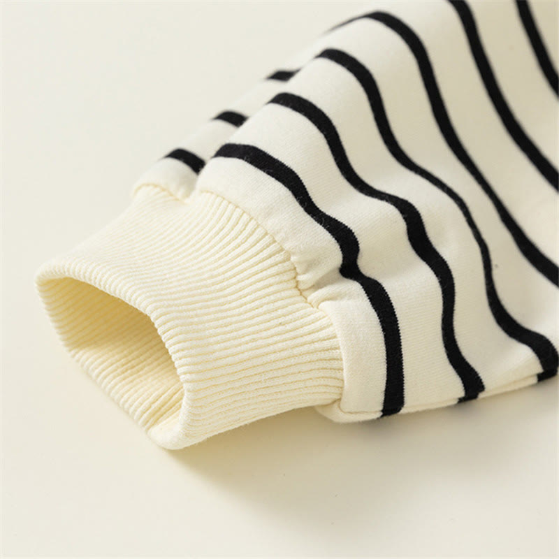 B Toddler Striped Fake Pocket Black Sweatshirt