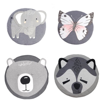 Baby Colorful Animals Round Carpet