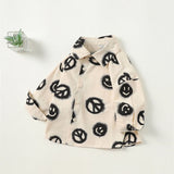 Toddler Boy Beige Smile Lapels Shirt