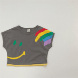 Toddler Smiley Colorful Striped Loose Tee