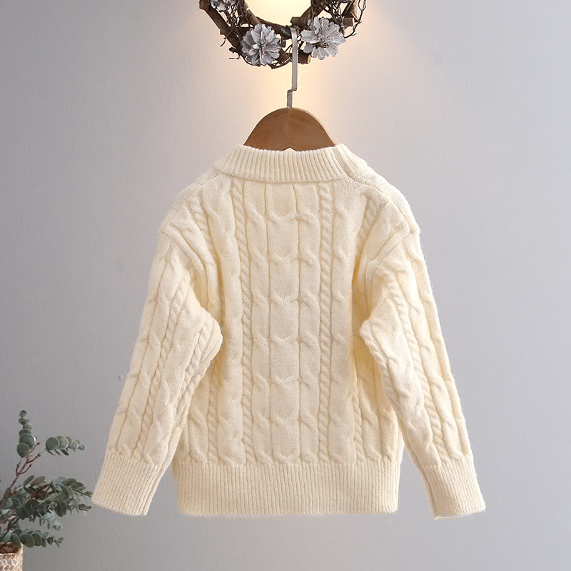 Toddler Heart Knitted Loose Thick Sweater